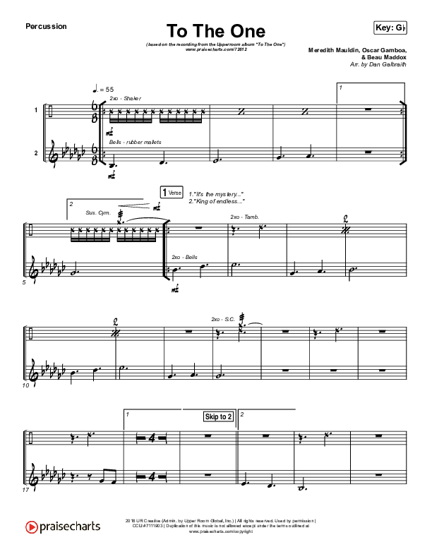 To The One Percussion (UPPERROOM / Meredith Mauldin / Oscar Gamboa / Beau Maddox)
