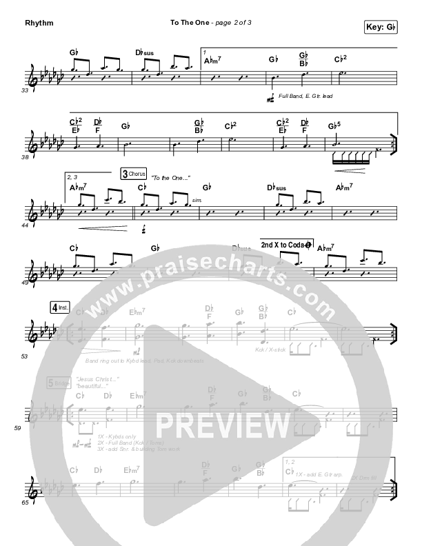 To The One Rhythm Chart (UPPERROOM / Meredith Mauldin / Oscar Gamboa / Beau Maddox)