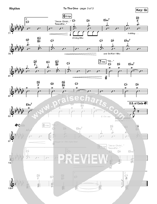 To The One Rhythm Chart (UPPERROOM / Meredith Mauldin / Oscar Gamboa / Beau Maddox)