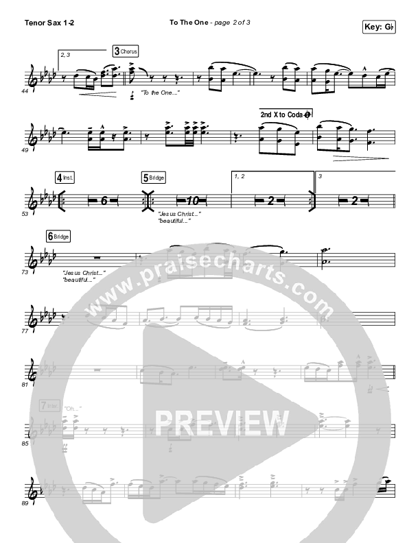 To The One Tenor Sax 1/2 (UPPERROOM / Meredith Mauldin / Oscar Gamboa / Beau Maddox)