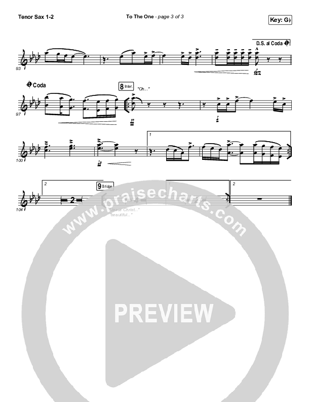 To The One Tenor Sax 1/2 (UPPERROOM / Meredith Mauldin / Oscar Gamboa / Beau Maddox)