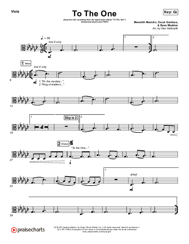 To The One Viola (UPPERROOM / Meredith Mauldin / Oscar Gamboa / Beau Maddox)