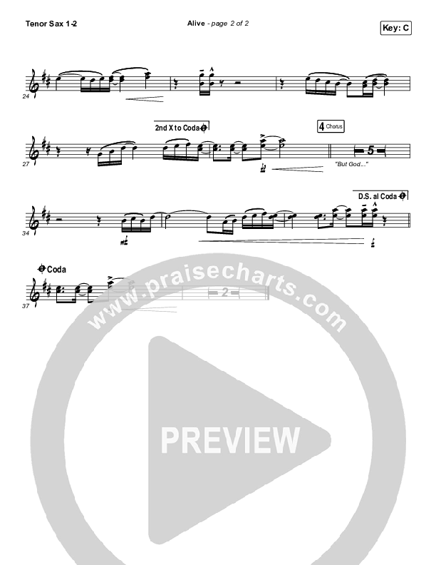 Alive Tenor Sax 1/2 (Big Daddy Weave)