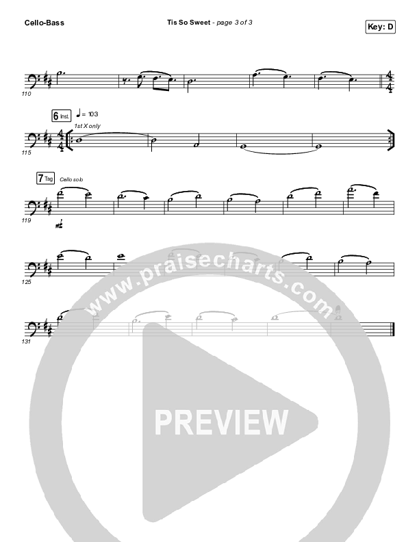 Tis So Sweet To Trust In Jesus (Live) Cello/Bass (Shane & Shane)