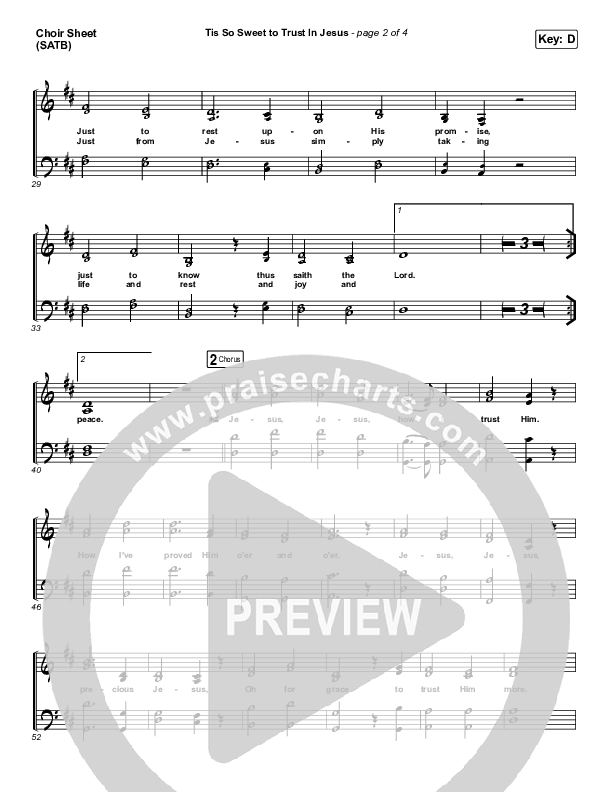 Tis So Sweet To Trust In Jesus (Live) Choir Vocals (SATB) (Shane & Shane)