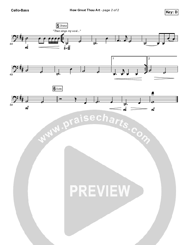 How Great Thou Art (Live) Cello/Bass (Shane & Shane)