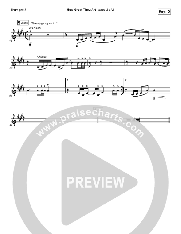 How Great Thou Art (Live) Trumpet 3 (Shane & Shane)