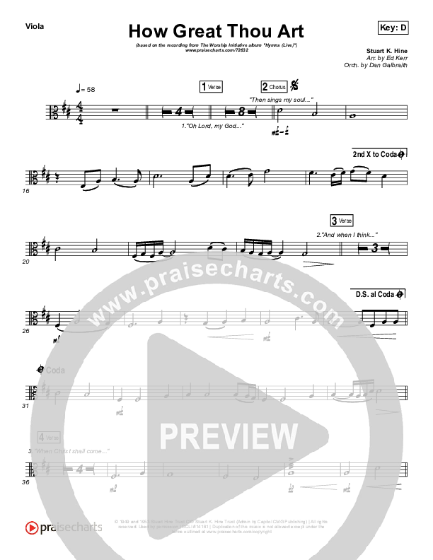 How Great Thou Art (Live) Viola (Shane & Shane)