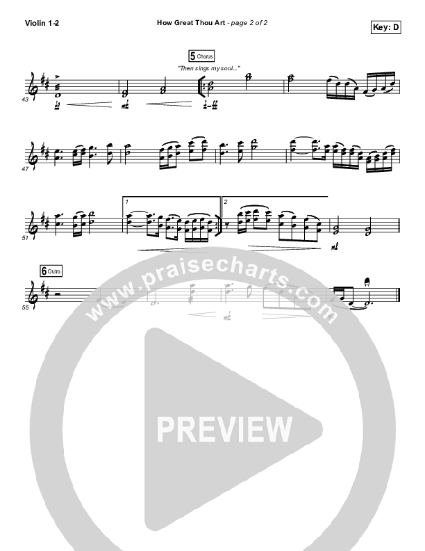 How Great Thou Art (Live) Violin 1/2 (Shane & Shane)