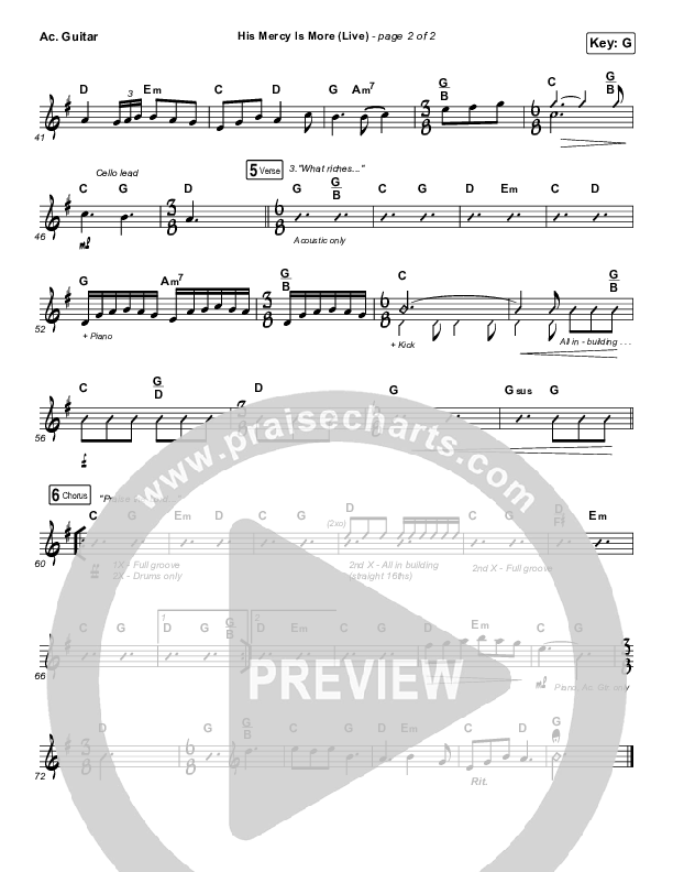 His Mercy Is More (Live) Acoustic Guitar (Shane & Shane)