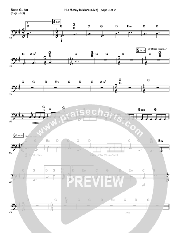 His Mercy Is More (Live) Bass Guitar (Shane & Shane)