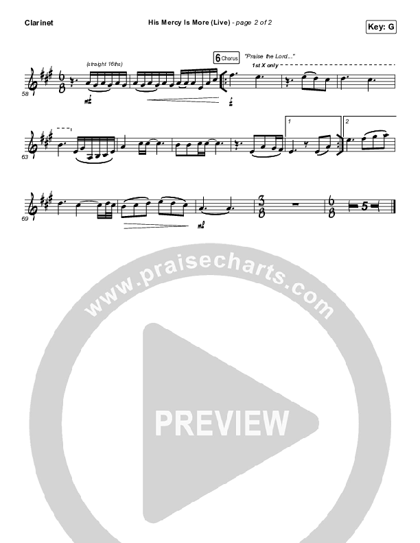 His Mercy Is More (Live) Clarinet (Shane & Shane)