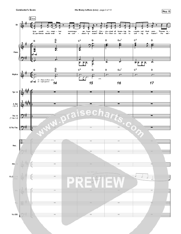 His Mercy Is More (Live) Conductor's Score (Shane & Shane)