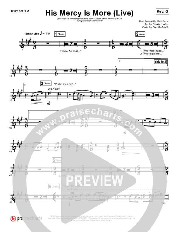 His Mercy Is More (Live) Brass Pack (Shane & Shane)