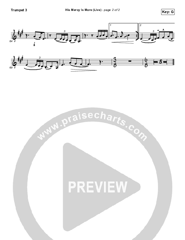 His Mercy Is More (Live) Trumpet 3 (Shane & Shane)