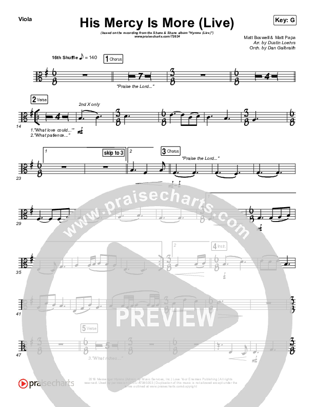 His Mercy Is More (Live) Viola (Shane & Shane)