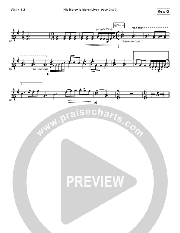 His Mercy Is More (Live) Violin 1/2 (Shane & Shane)