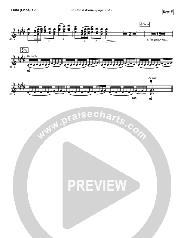 In Christ Alone (Live) Flute/Oboe 1/2/3 (Shane & Shane)