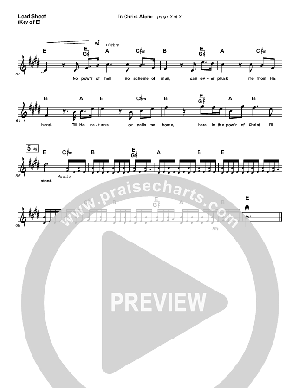 In Christ Alone (Live) Lead Sheet (Melody) (Shane & Shane)