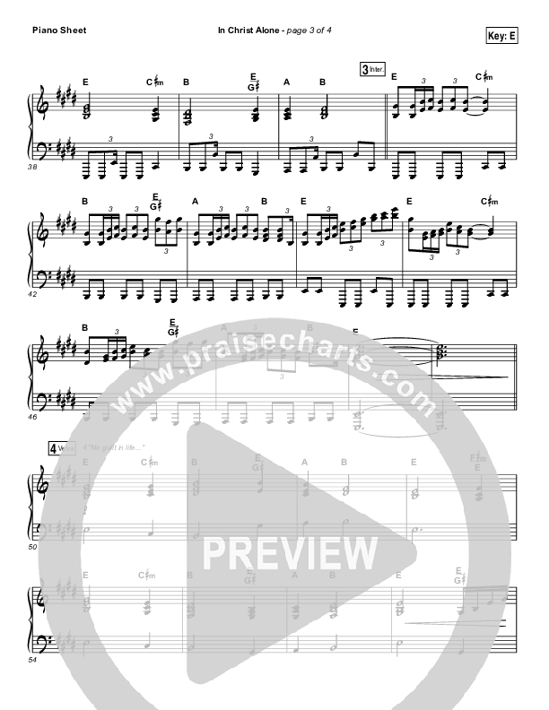 In Christ Alone (Live) Piano Sheet (Shane & Shane)