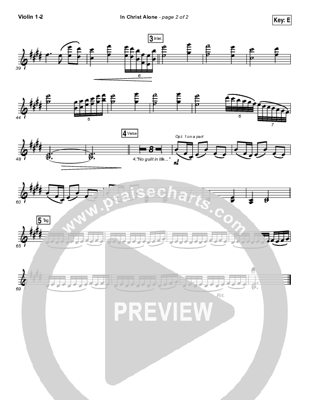 In Christ Alone (Live) Violin 1/2 (Shane & Shane)