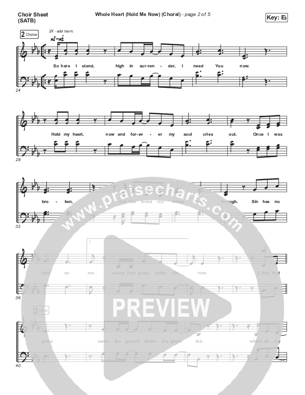 Whole Heart (Hold Me Now) (Choral Anthem SATB) Choir Vocals (SATB) (Hillsong UNITED / Arr. Luke Gambill)