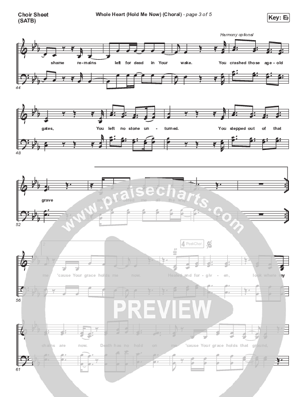 Whole Heart (Hold Me Now) (Choral Anthem SATB) Choir Sheet (SATB) (Hillsong UNITED / Arr. Luke Gambill)