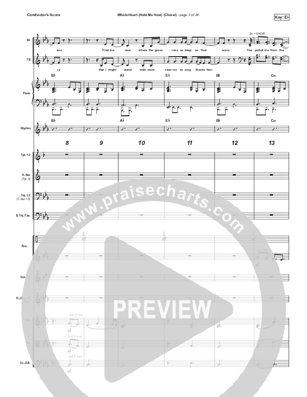 Whole Heart (Hold Me Now) (Choral Anthem SATB) Conductor's Score (Hillsong UNITED / Arr. Luke Gambill)