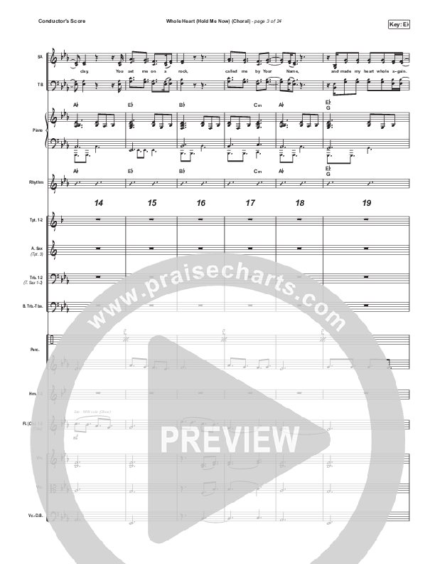 Whole Heart (Hold Me Now) (Choral Anthem SATB) Conductor's Score (Hillsong UNITED / Arr. Luke Gambill)