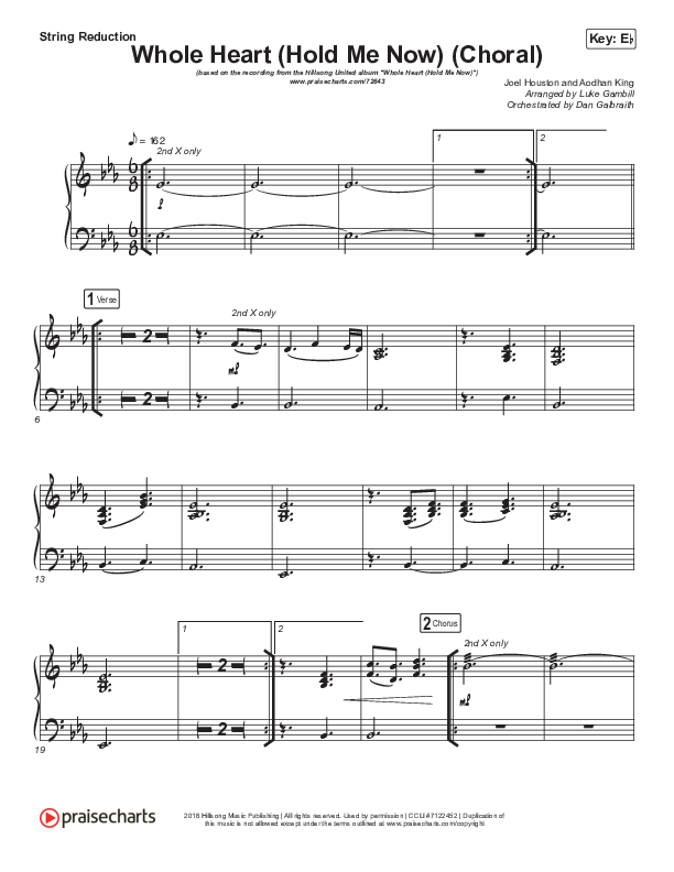 Whole Heart (Hold Me Now) (Choral Anthem SATB) Synth Strings (Hillsong UNITED / Arr. Luke Gambill)