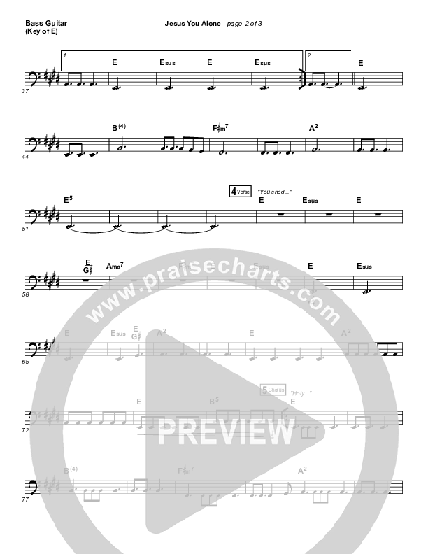 Jesus You Alone Bass Guitar (Highlands Worship)