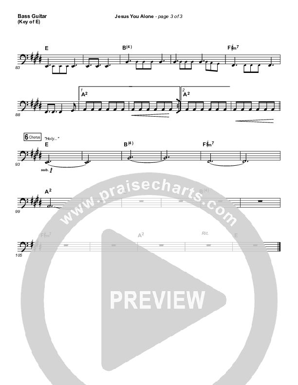 Jesus You Alone Bass Guitar (Highlands Worship)