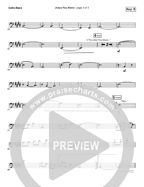 Jesus You Alone Cello/Bass (Highlands Worship)