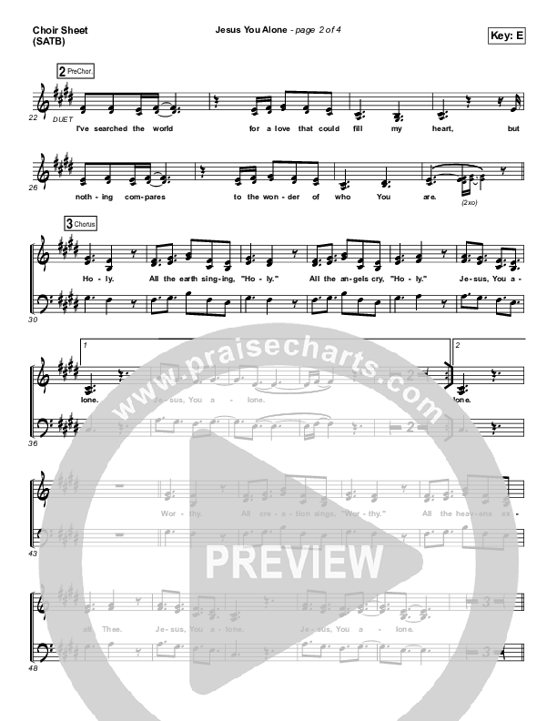 Jesus You Alone Choir Vocals (SATB) (Highlands Worship)