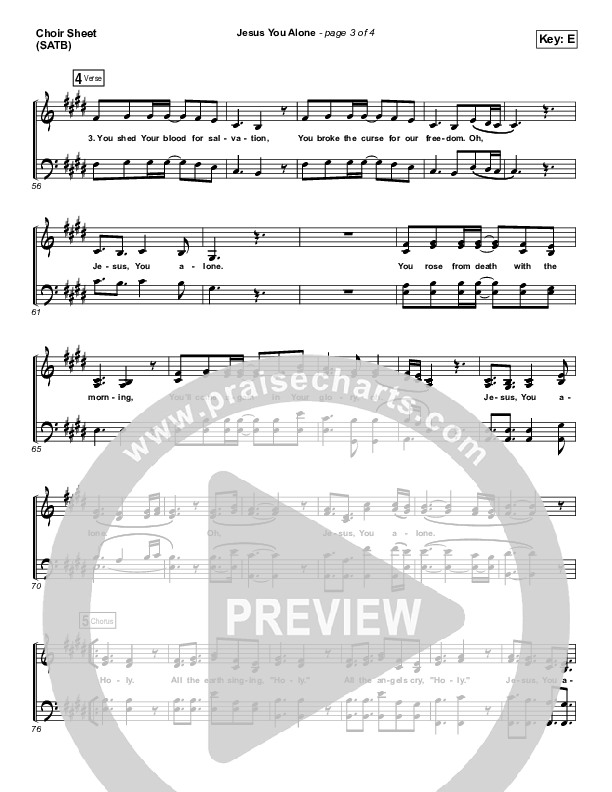 Jesus You Alone Choir Vocals (SATB) (Highlands Worship)