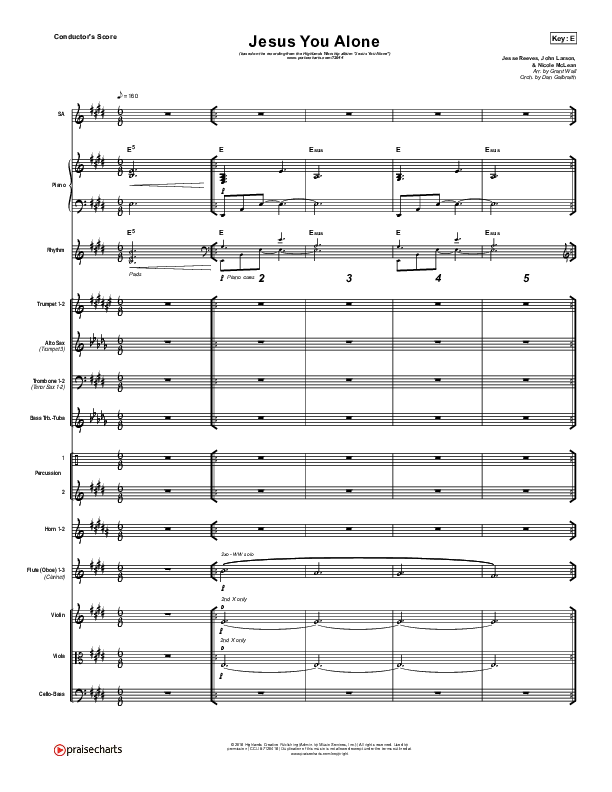 Jesus You Alone Conductor's Score (Highlands Worship)