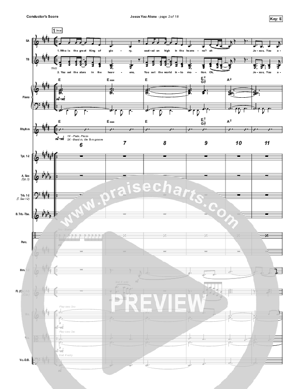 Jesus You Alone Conductor's Score (Highlands Worship)
