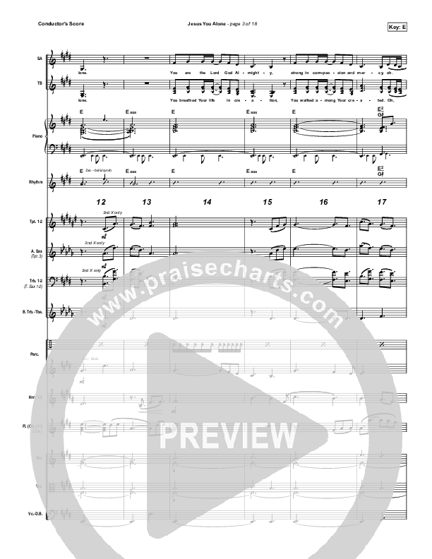 Jesus You Alone Conductor's Score (Highlands Worship)