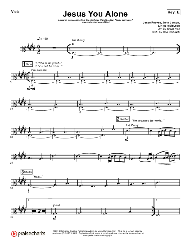 Jesus You Alone Viola (Highlands Worship)