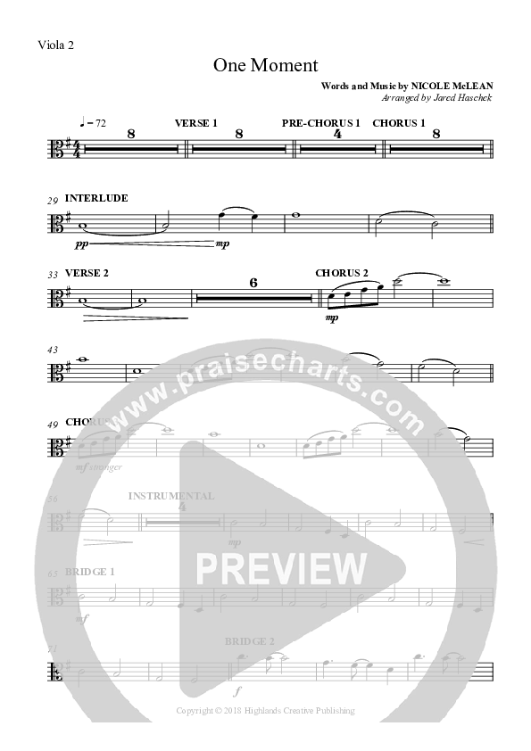 One Moment Viola (Highlands Worship)