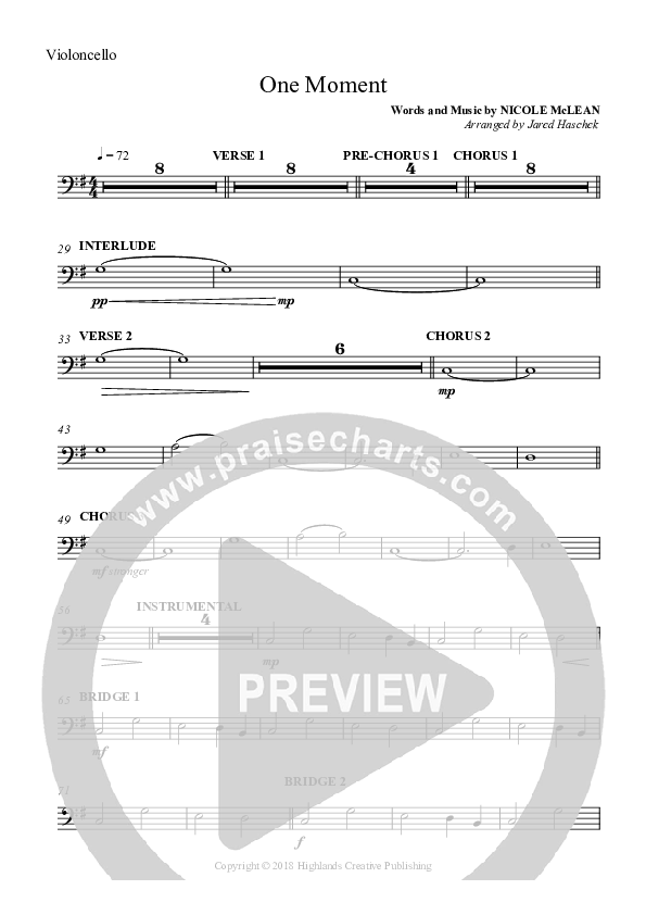 One Moment Violincello (Highlands Worship)