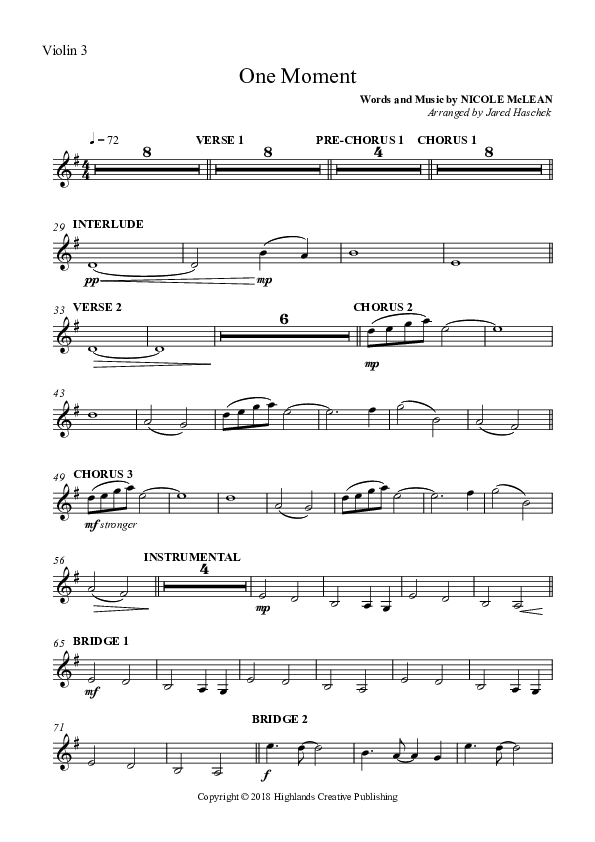 One Moment Violins (Highlands Worship)