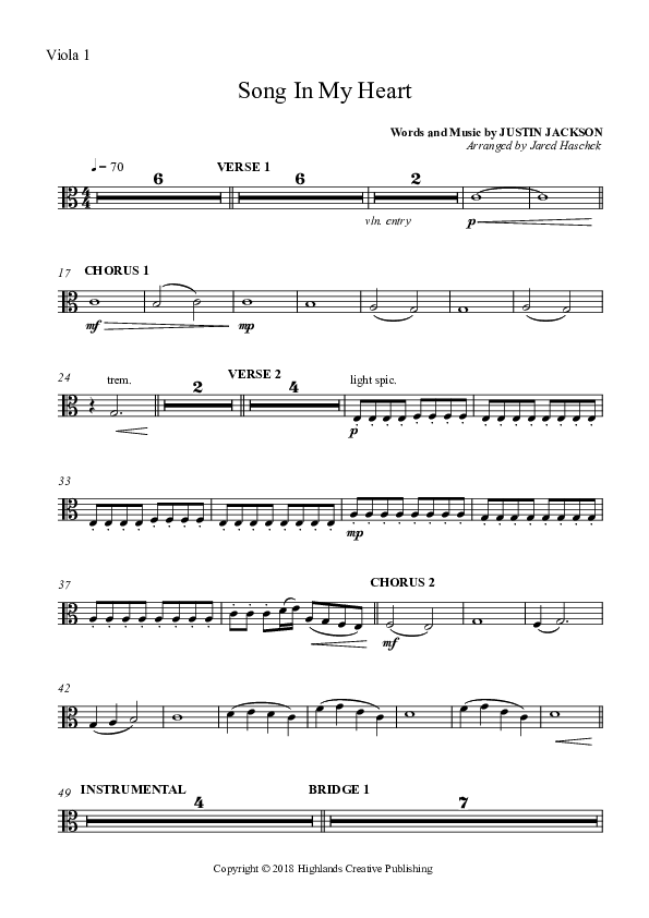 Song In My Heart Viola (Highlands Worship)