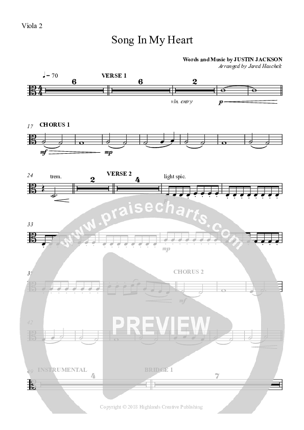 Song In My Heart Viola (Highlands Worship)