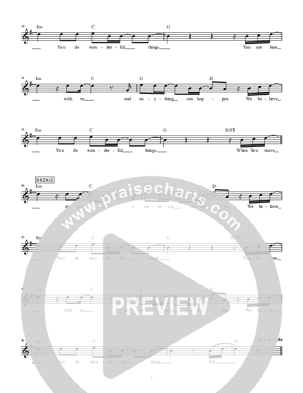 Wonderful Things Lead Sheet (Highlands Worship)