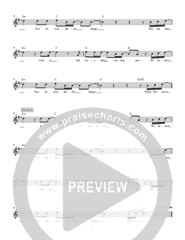 Wonderful Things Lead Sheet (Highlands Worship)