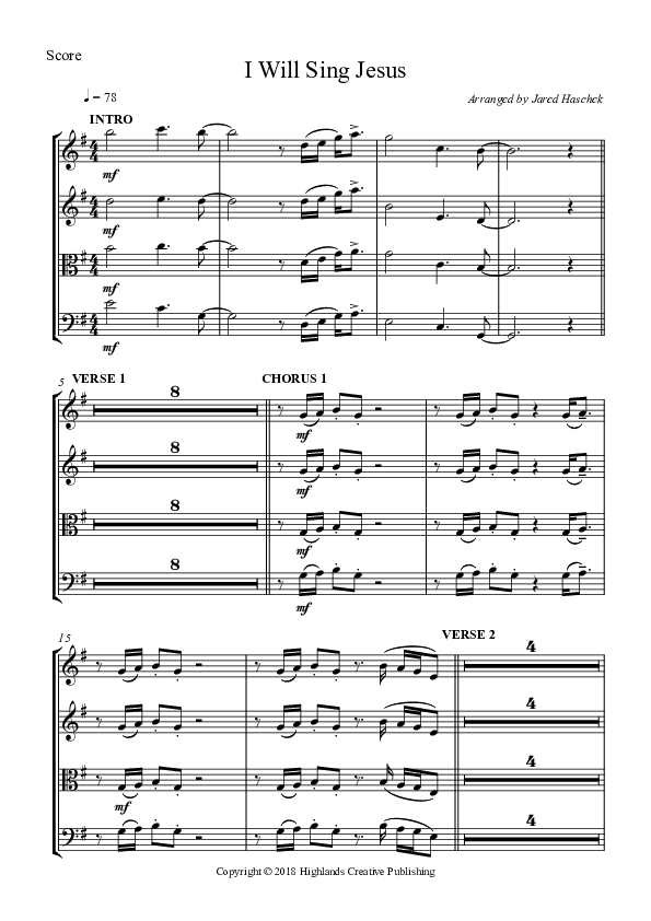 I Will Sing Jesus String Ensemble (Highlands Worship)