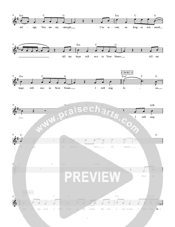 I Will Sing Jesus Lead Sheet (Highlands Worship)