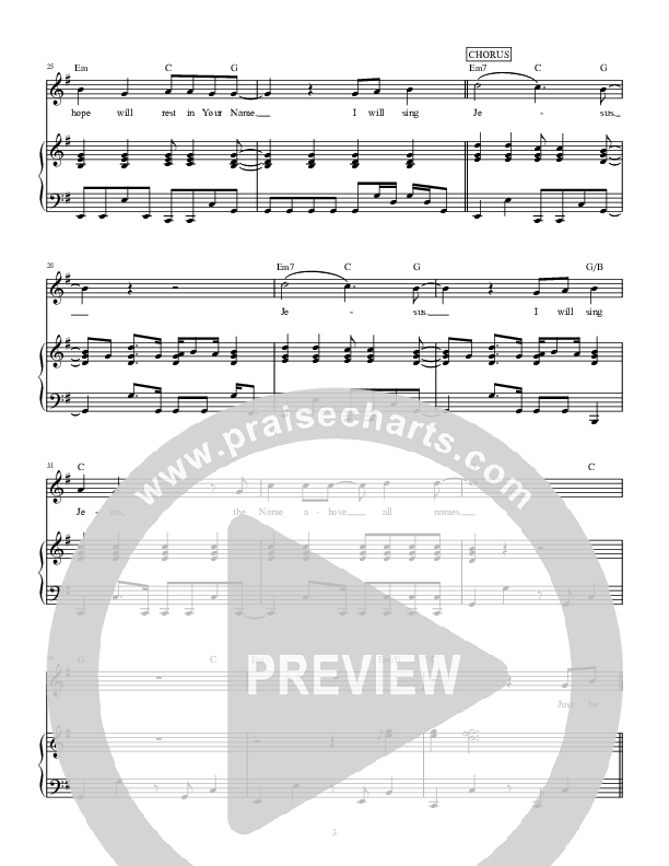 I Will Sing Jesus Lead & Piano (Highlands Worship)