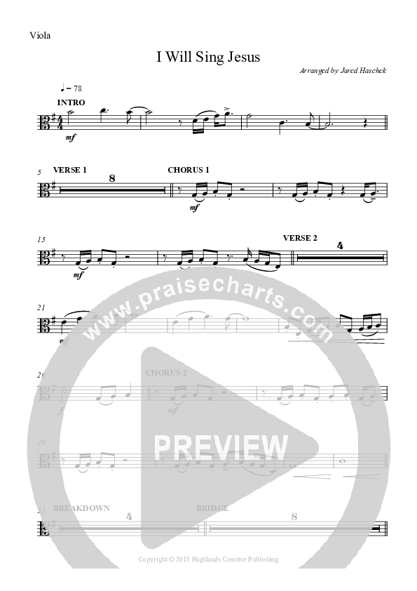 I Will Sing Jesus Viola (Highlands Worship)